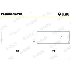 Ojničné ložisko GLYCO 71-3639/4 STD