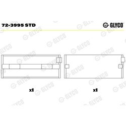 Ložisko kľukového hriadeľa GLYCO 72-3995 STD