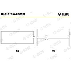 Ložisko kľukového hriadeľa GLYCO H1013/5 0.25mm