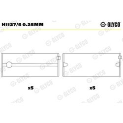 Ložisko kľukového hriadeľa GLYCO H1127/5 0.25mm