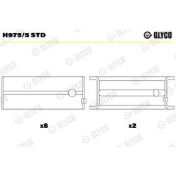Ložisko kľukového hriadeľa GLYCO H975/5 STD