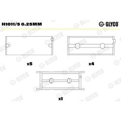Ložisko kľukového hriadeľa GLYCO H1011/5 0.25mm