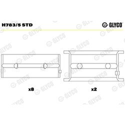 Ložisko kľukového hriadeľa GLYCO H783/5 STD