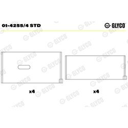 Ojničné ložisko GLYCO 01-4255/4 STD