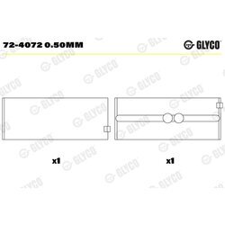Ložisko kľukového hriadeľa GLYCO 72-4072 0.50mm