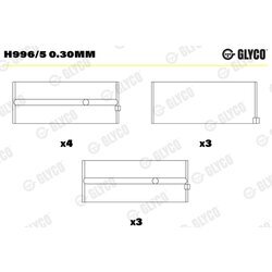 Ložisko kľukového hriadeľa GLYCO H996/5 0.30mm