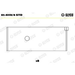 Ojničné ložisko GLYCO 01-4119/4 STD