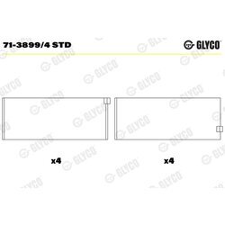 Ojničné ložisko GLYCO 71-3899/4 STD