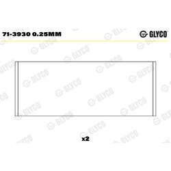 Ojničné ložisko GLYCO 71-3930 0.25mm