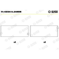 Ojničné ložisko GLYCO 71-4805 0.25mm