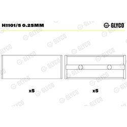 Ložisko kľukového hriadeľa GLYCO H1101/5 0.25mm