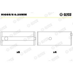 Ložisko kľukového hriadeľa GLYCO H1085/5 0.25mm