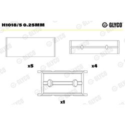 Ložisko kľukového hriadeľa GLYCO H1018/5 0.25mm