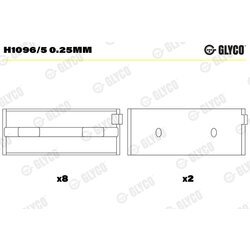 Ložisko kľukového hriadeľa GLYCO H1096/5 0.25mm