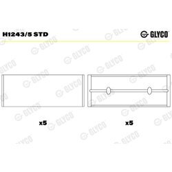 Ložisko kľukového hriadeľa GLYCO H1243/5 STD
