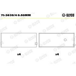 Ojničné ložisko GLYCO 71-3639/4 0.50mm
