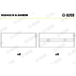 Ložisko kľukového hriadeľa GLYCO H1042/5 0.50mm