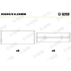 Ložisko kľukového hriadeľa GLYCO H1065/5 0.25mm