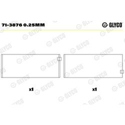 Ojničné ložisko GLYCO 71-3876 0.25mm