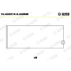 Ojničné ložisko GLYCO 71-4297/4 0.25mm