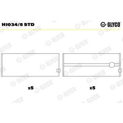 Ložisko kľukového hriadeľa GLYCO H1034/5 STD