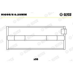 Ložisko kľukového hriadeľa GLYCO H1095/5 0.25mm