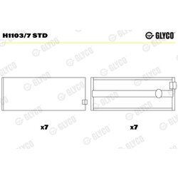 Ložisko kľukového hriadeľa GLYCO H1103/7 STD