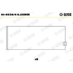 Ojničné ložisko GLYCO 01-4039/4 0.25mm