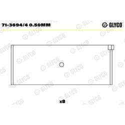 Ojničné ložisko GLYCO 71-3694/4 0.50mm