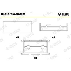 Ložisko kľukového hriadeľa GLYCO H1018/5 0.50mm