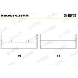 Ložisko kľukového hriadeľa GLYCO H1030/5 0.25mm