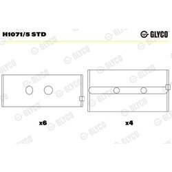 Ložisko kľukového hriadeľa GLYCO H1071/5 STD