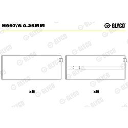 Ložisko kľukového hriadeľa GLYCO H997/6 0.25mm