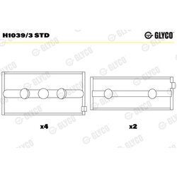 Ložisko kľukového hriadeľa GLYCO H1039/3 STD