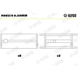 Ložisko kľukového hriadeľa GLYCO H982/5 0.25mm