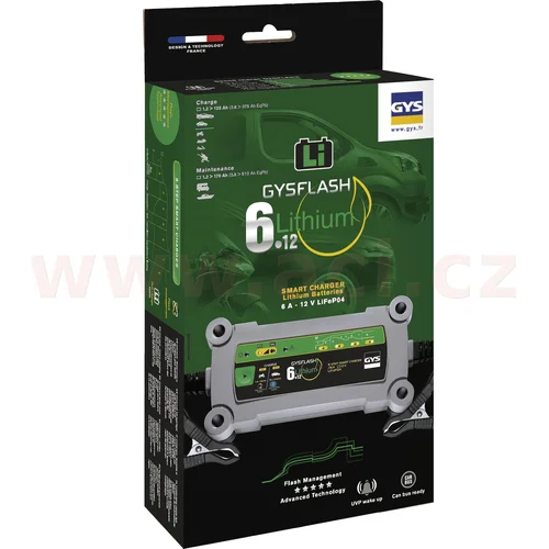 Nabíjačka GYSFLASH 6.12 LITHIUM 6A 12 V, 1-125 Ah, 4/6 A - obr. 3