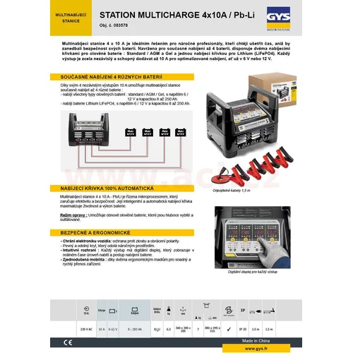 Nabíjačka 6/12 V MULTICHARGE 083578 4x 10 A /GYS/ - obr. 5