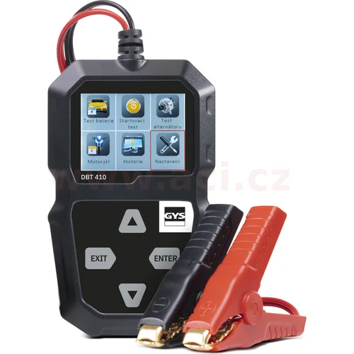 Tester batérií GYS 083233 napätie, prúd, nabíjanie, 12 V, 7, 240 Ah, DBT410, START/STOP, menu v češtine