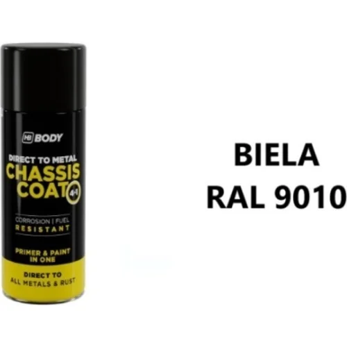 HB BODY 410 chassis coat, polomat - farba na kov a strechy 4 v 1 RAL 9010 biely sprej 400ml