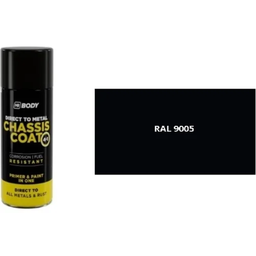 HB BODY 410 chassis coat, polomat - farba na kov a strechy 4 v 1 RAL 9005 čierny sprej 400ml