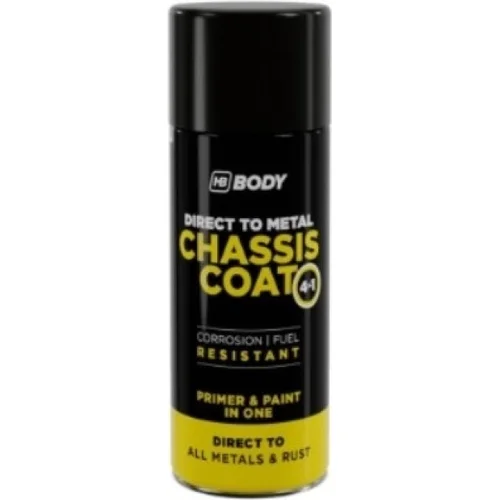 HB BODY 410 chassis coat, polomat - farba na kov a strechy 4 v 1 RAL 1018 sprej 400ml