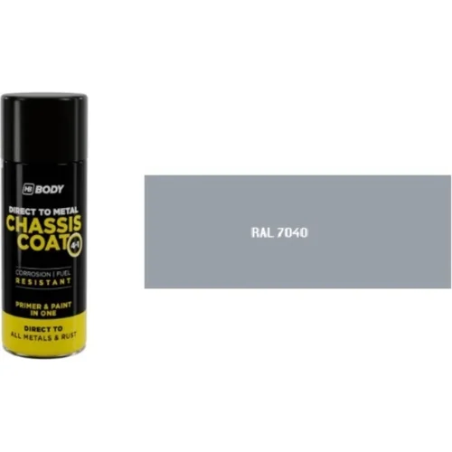 HB BODY 410 chassis coat, polomat - farba na kov a strechy 4 v 1 RAL 7040 sprej 400ml