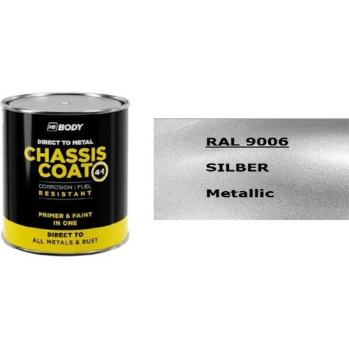 Farba na kov HB BODY 410 chassis coat, polomat - farba na kov a strechy 4 v 1 RAL 9006 750ml