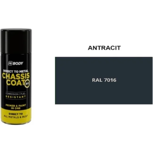 HB BODY 410 chassis coat, polomat - farba na kov a strechy 4 v 1 RAL 7016 sprej 400ml