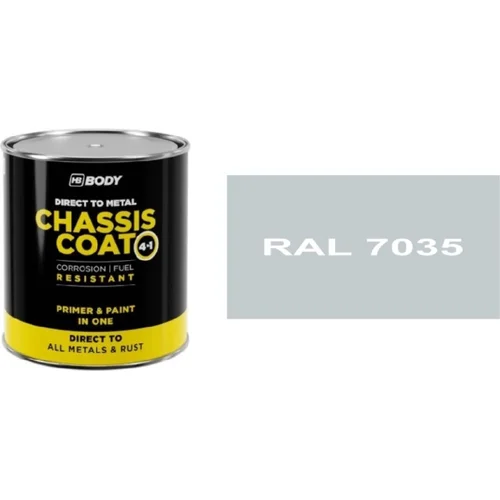 Farba na kov HB BODY 410 chassis coat, polomat - farba na kov a strechy 4 v 1 RAL 7035 750ml