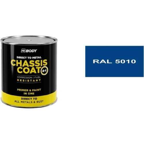 Alkydová farba na kov HB BODY 410 chassis coat, polomat - farba na kov a strechy 4 v 1 RAL 5010 2,5L