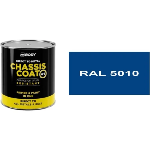Farba na kov HB BODY 410 chassis coat, polomat - farba na kov a strechy 4 v 1 RAL 5010 750ml