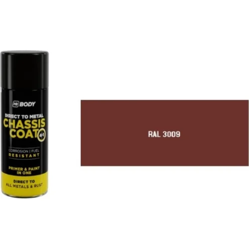 HB BODY 410 chassis coat, polomat - farba na kov a strechy 4 v 1 RAL 3009 sprej 400ml
