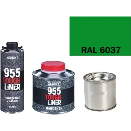 Ochranný náter HB BODY 955 RAPTOR tough liner - 2k polyuretán textúra set / báza + tužidlo + farba /RAL 6037 900ml