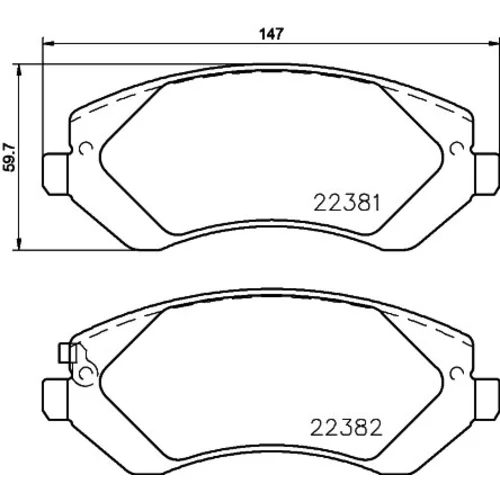 Sada brzdových platničiek kotúčovej brzdy 8DB 355 024-881 /HELLA/ - obr. 1